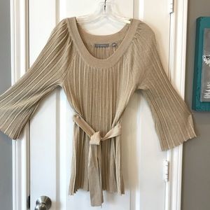 Gold shimmer knit top